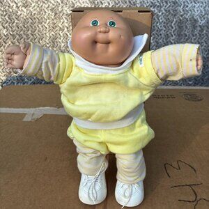 Cabbage Patch Kids Doll Preemie Boy Green Eyes Yellow Outfit